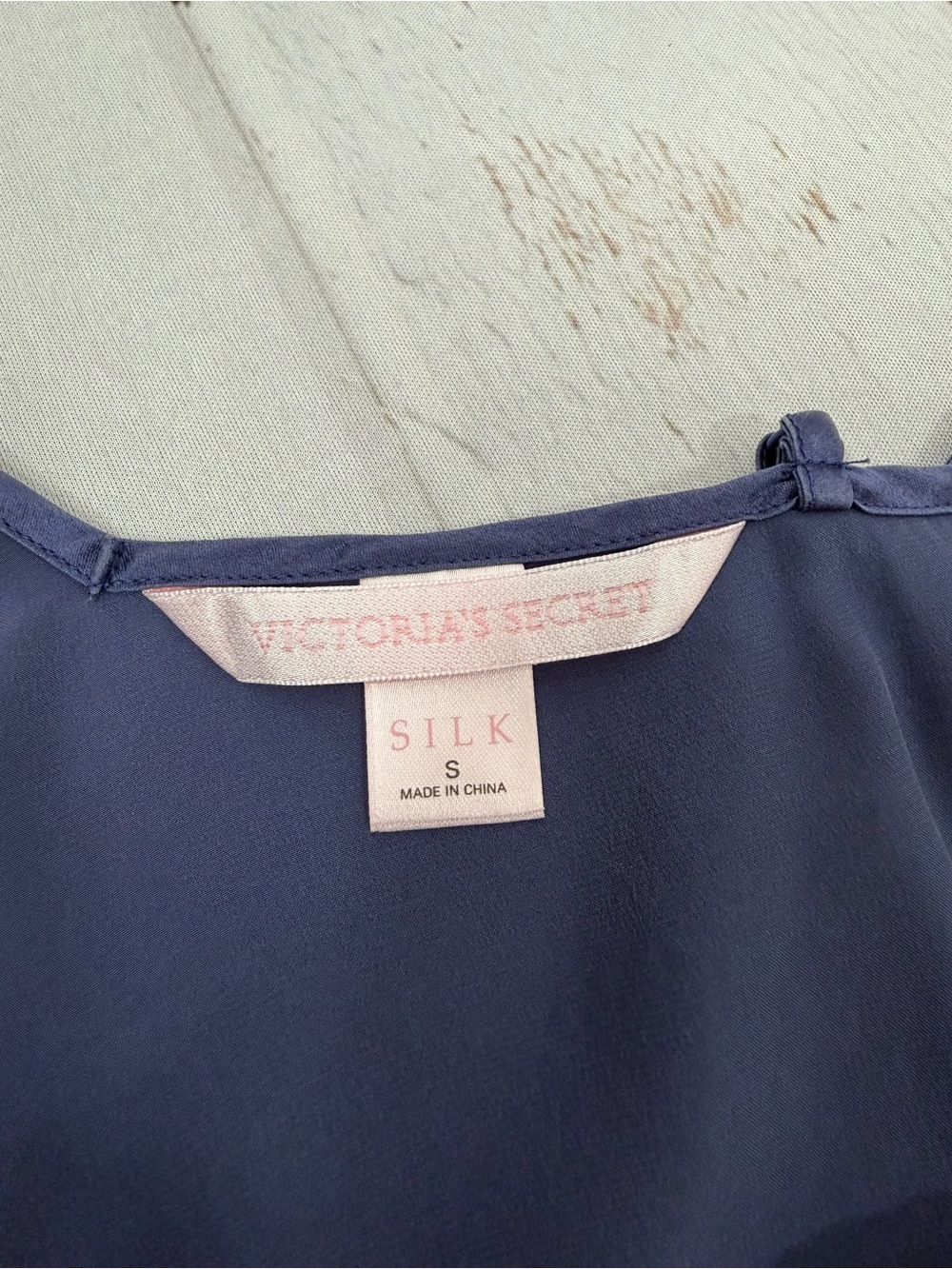 Vintage Victoria's Secret 100% Silk Blue Charmeuse Slip Dress Lingerie Small - Picture 6 of 7